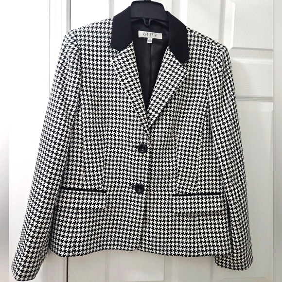 Kasper black and white Houndstooth blazer. Size 12 - Picture 4 of 6
